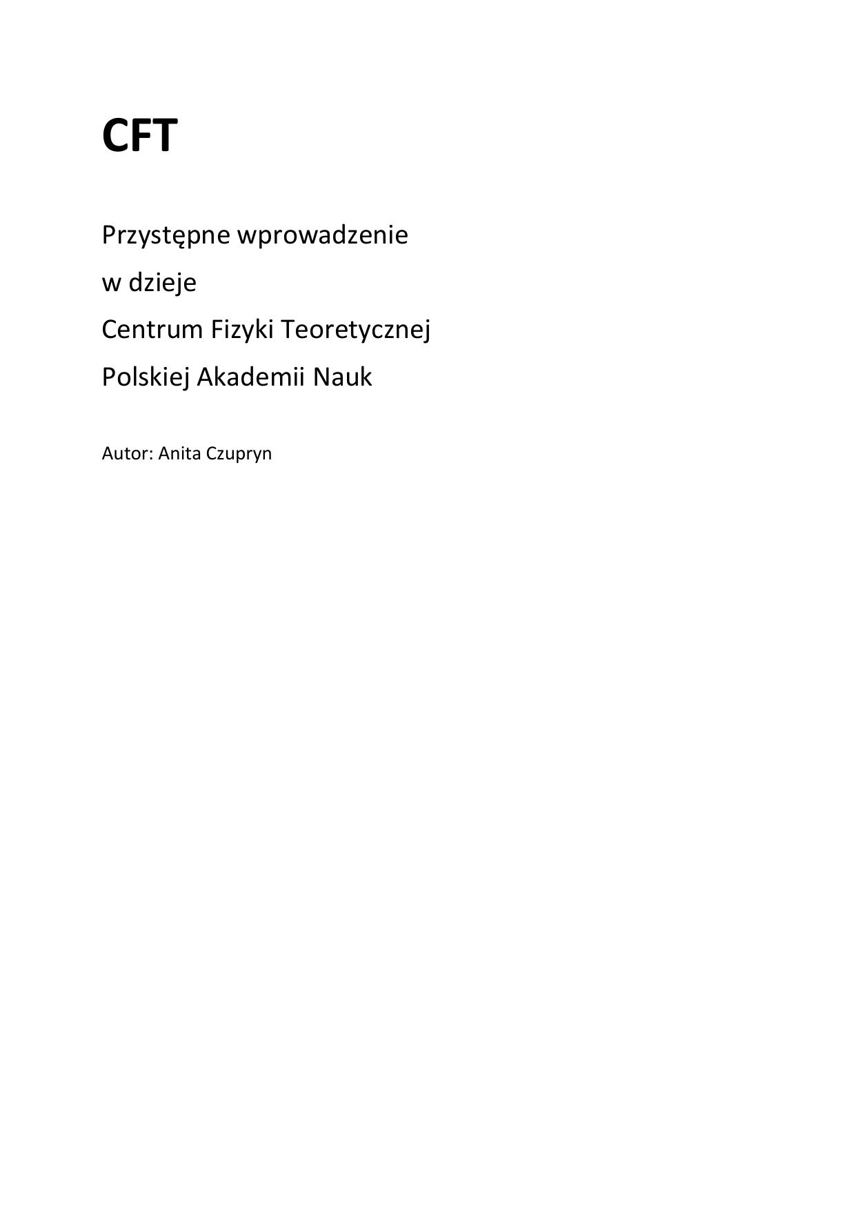 Okładka książki „CFT”